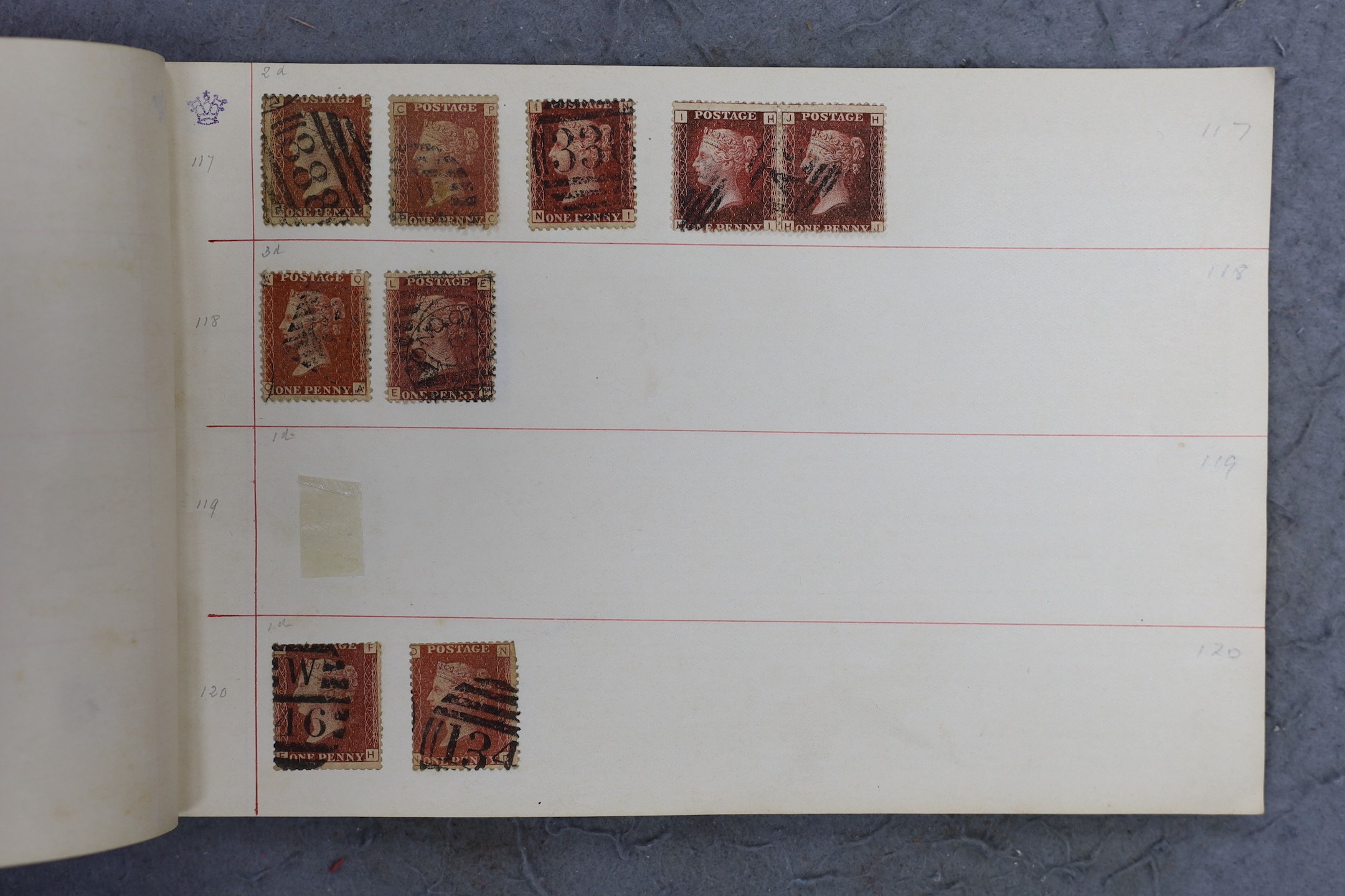 A large collection of Penny Red stamps